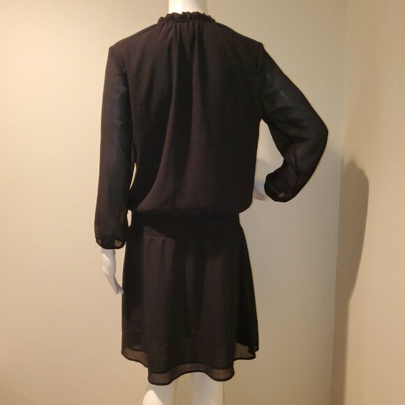 J Crew Smocked Tie Front Dress Black XS - Picture 5 of 5